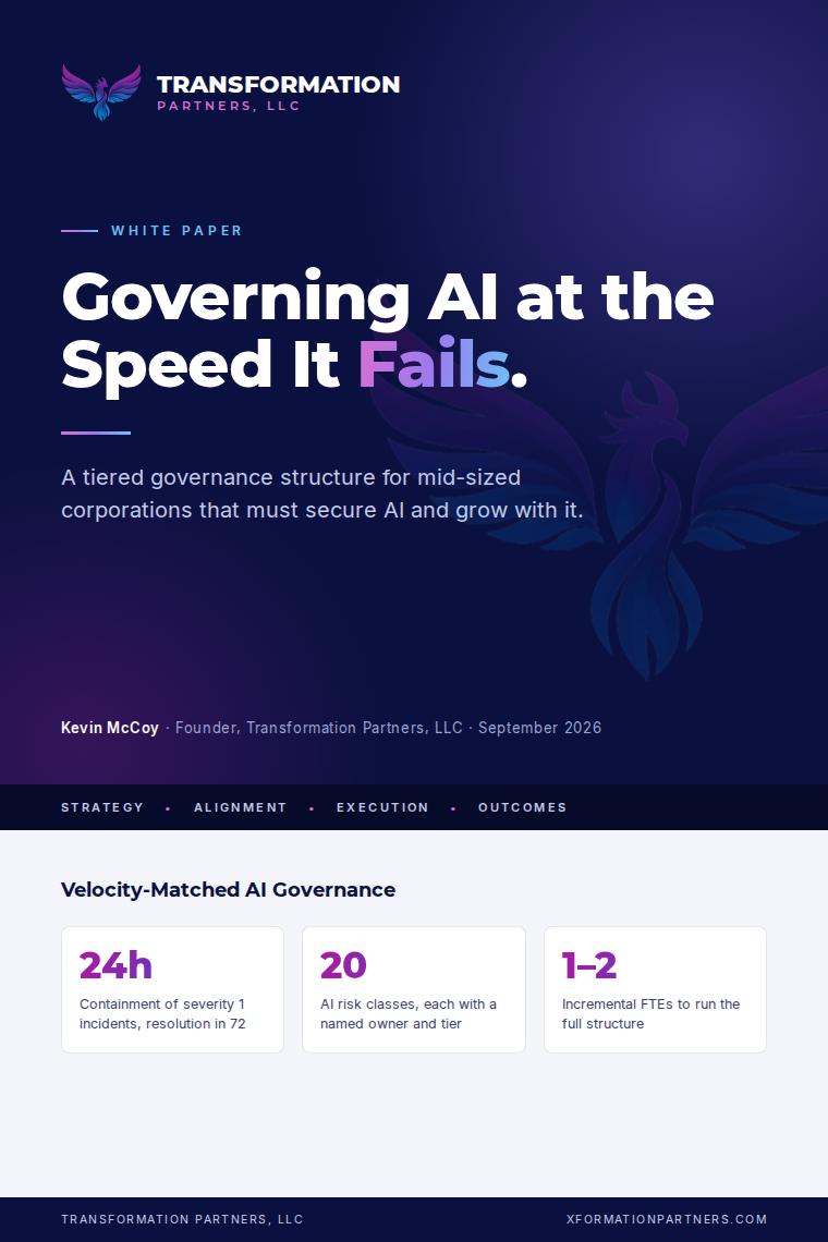 Cover of the Governing AI at the Speed It Fails white paper